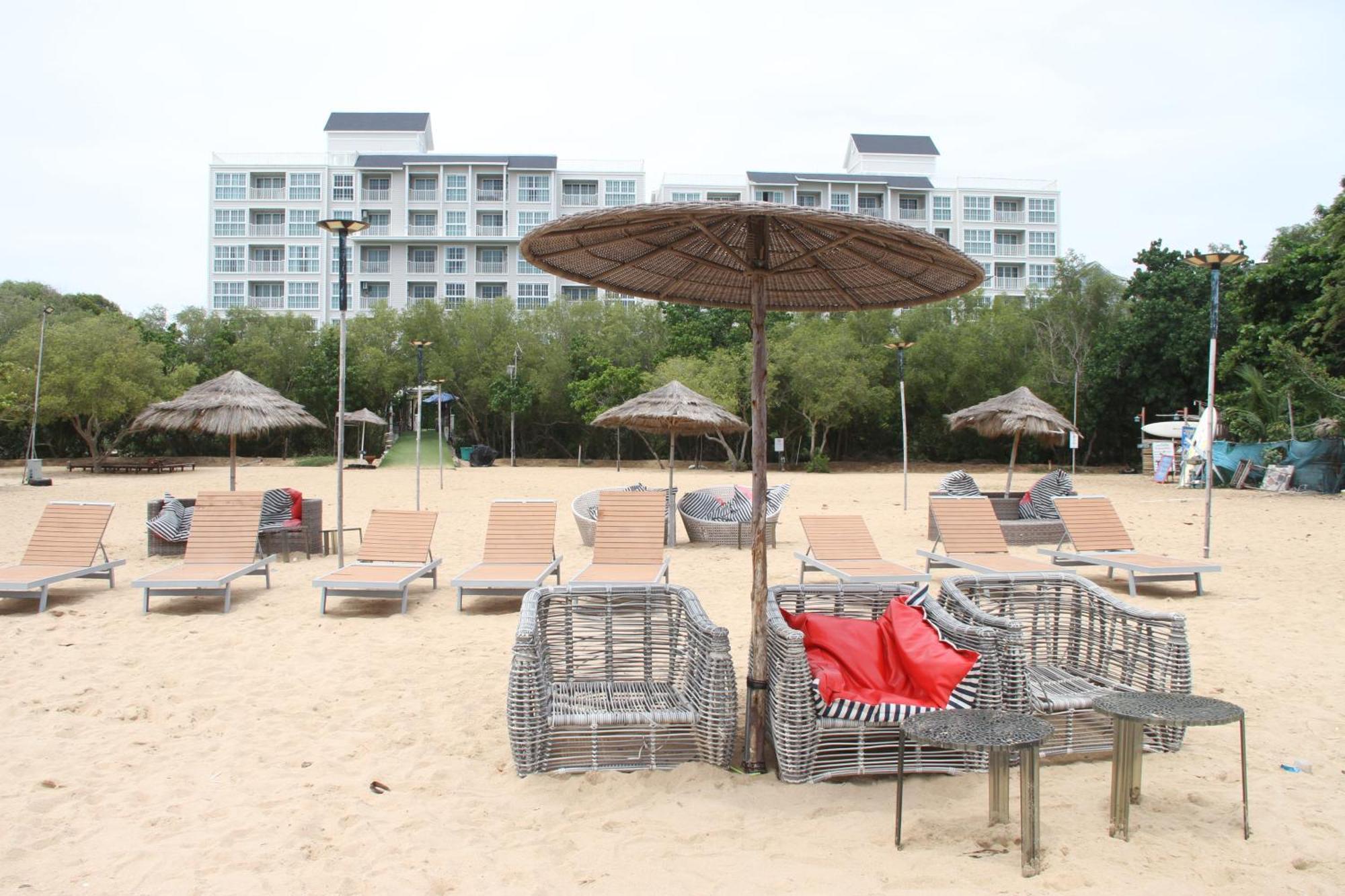 Grand Florida芭提雅带免费游泳池温泉桑拿浴和健身房瑜伽室私家海滩公寓e206 Na Chom Thian Εξωτερικό φωτογραφία